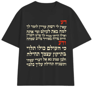 העולם כולו תלוי בתיקון עצמך - חולצת אוברסייז שחורה // הפתרון האינסופי - L